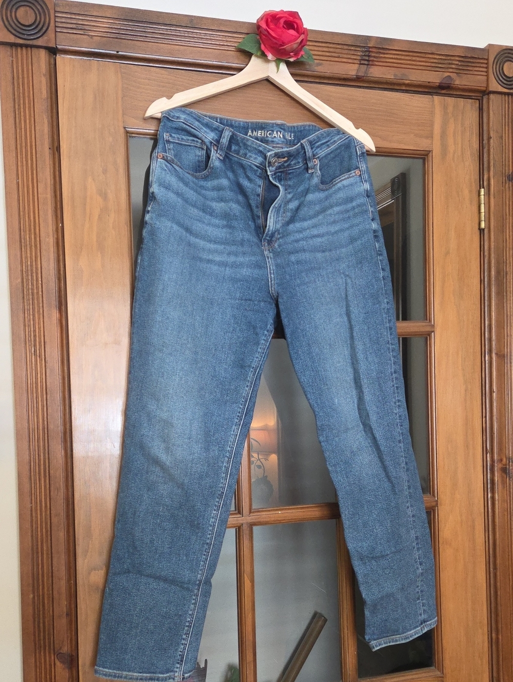 American Eagle Outfitters Straight-Leg Women's Blue Jeans Size 10 Regular